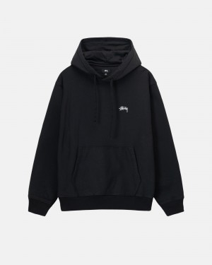 Washed Black Stüssy Stock Logo Hoodie | ODQW4-8137