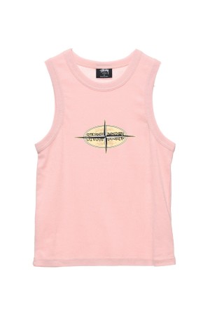 Washed Pink Stüssy Points Rib Tank | LFKODZ-056