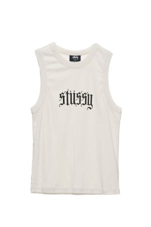 Washed White Stüssy Stussy Rib Tank | CWTDXM-638