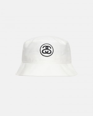 White Stüssy Deep Bucket Hat SS Link | OXEU7-9624