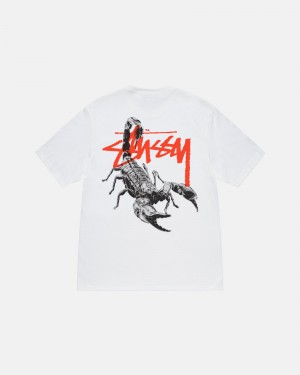 White Stüssy Scorpion Tee | YLMP-36852