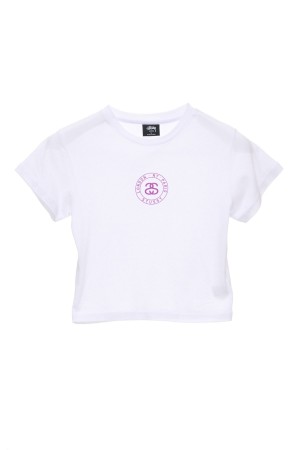 White Stüssy Seal Rib Tee | LVKGZJ-307