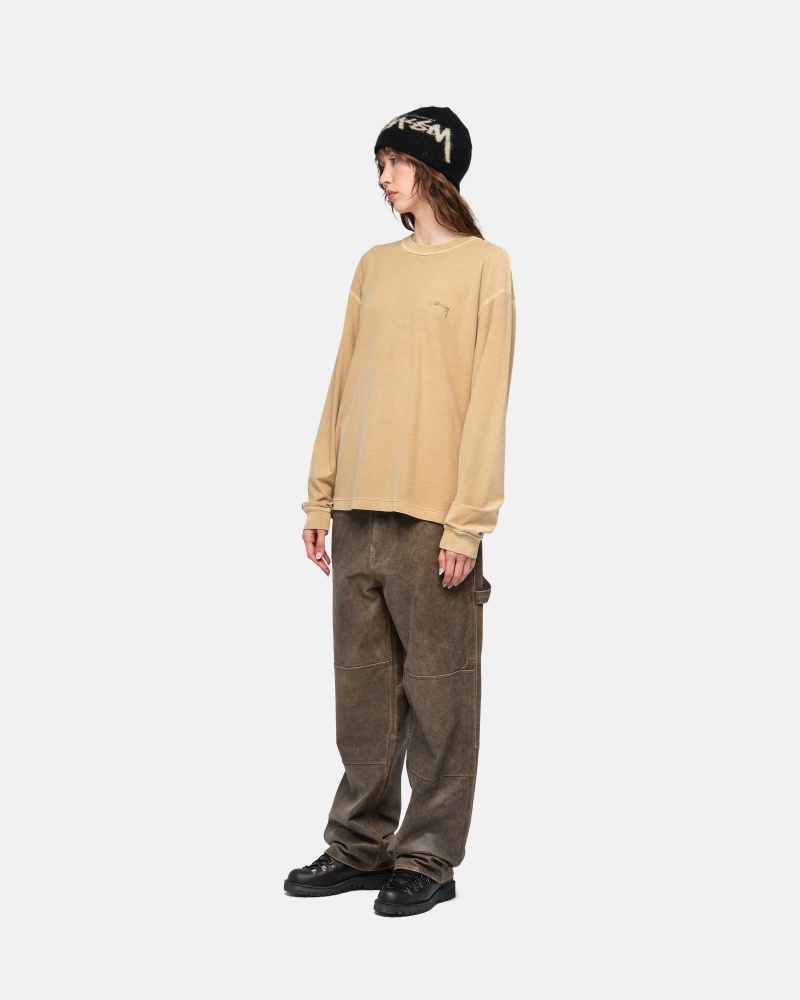 Amber Gold Stüssy Lazy LS Tee | COKZ7-1249