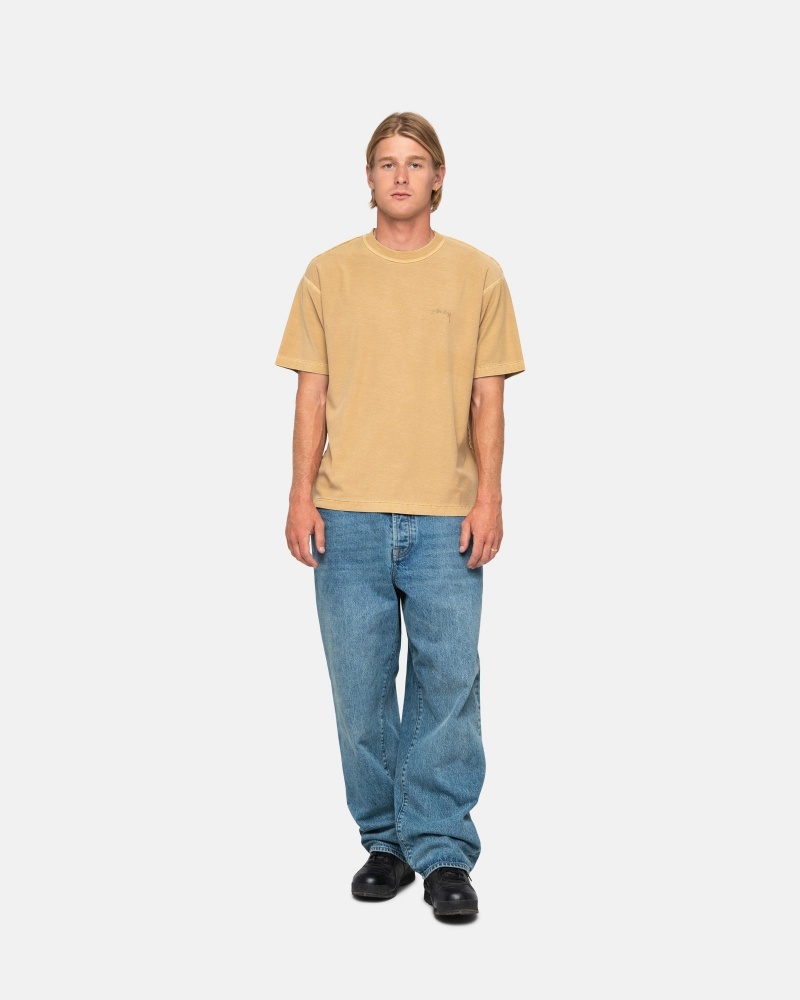 Amber Gold Stüssy Lazy Tee | POMX5-0864