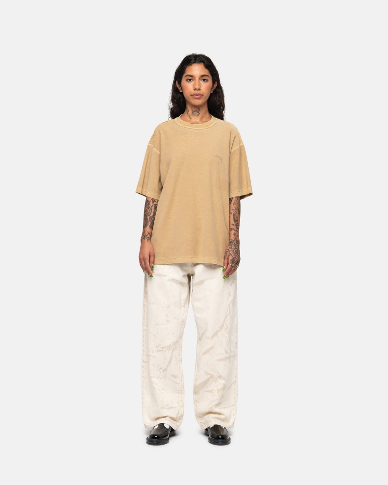 Amber Gold Stüssy Lazy Tee | POMX5-0864