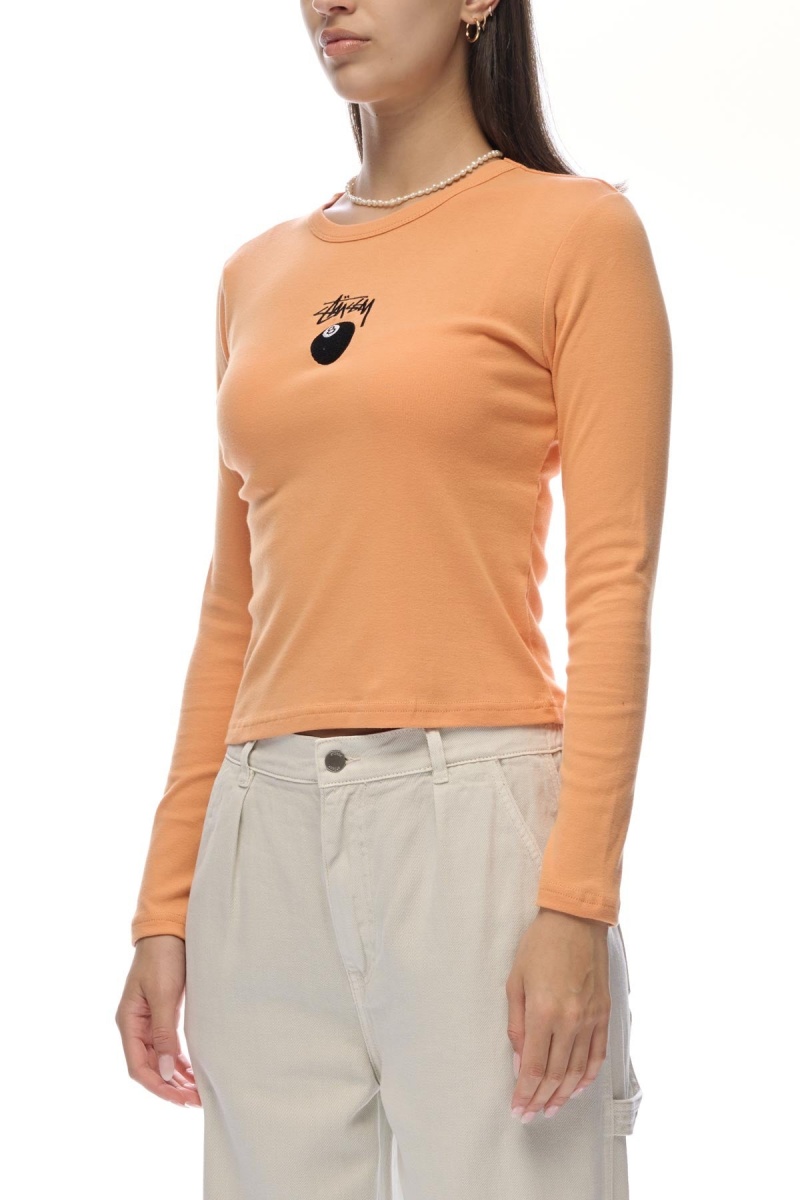 Apricot Stüssy 8ball Ls Rib Tee | VYQZAH-045