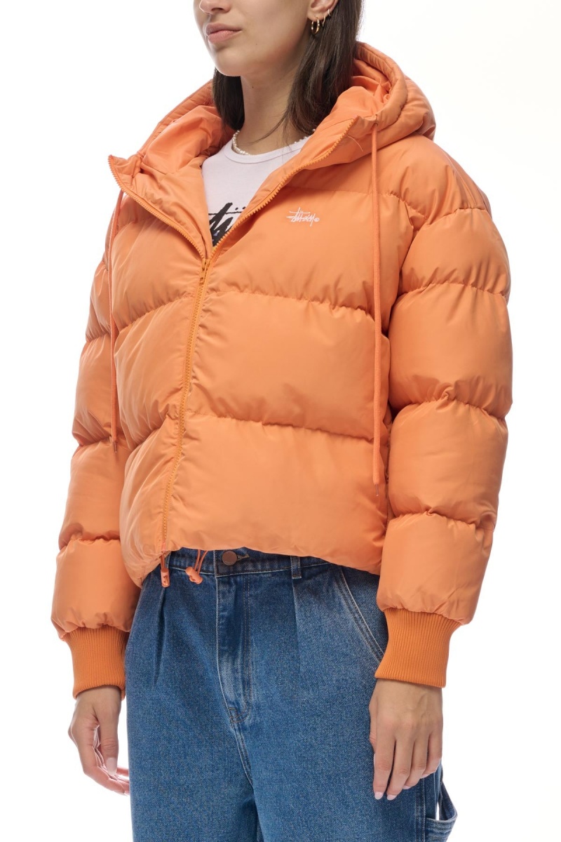 Apricot Stüssy Graffiti Hood Puffa Jacket | PWDTLE-687