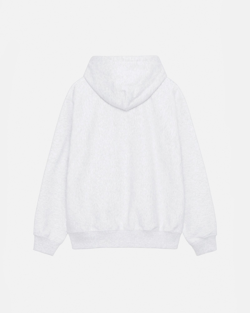 Ash Heather/White Stüssy Stock Logo Applique Hoodie | KRTG1-4692