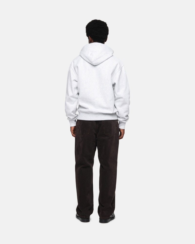 Ash Heather/White Stüssy Stock Logo Applique Hoodie | KRTG1-4692