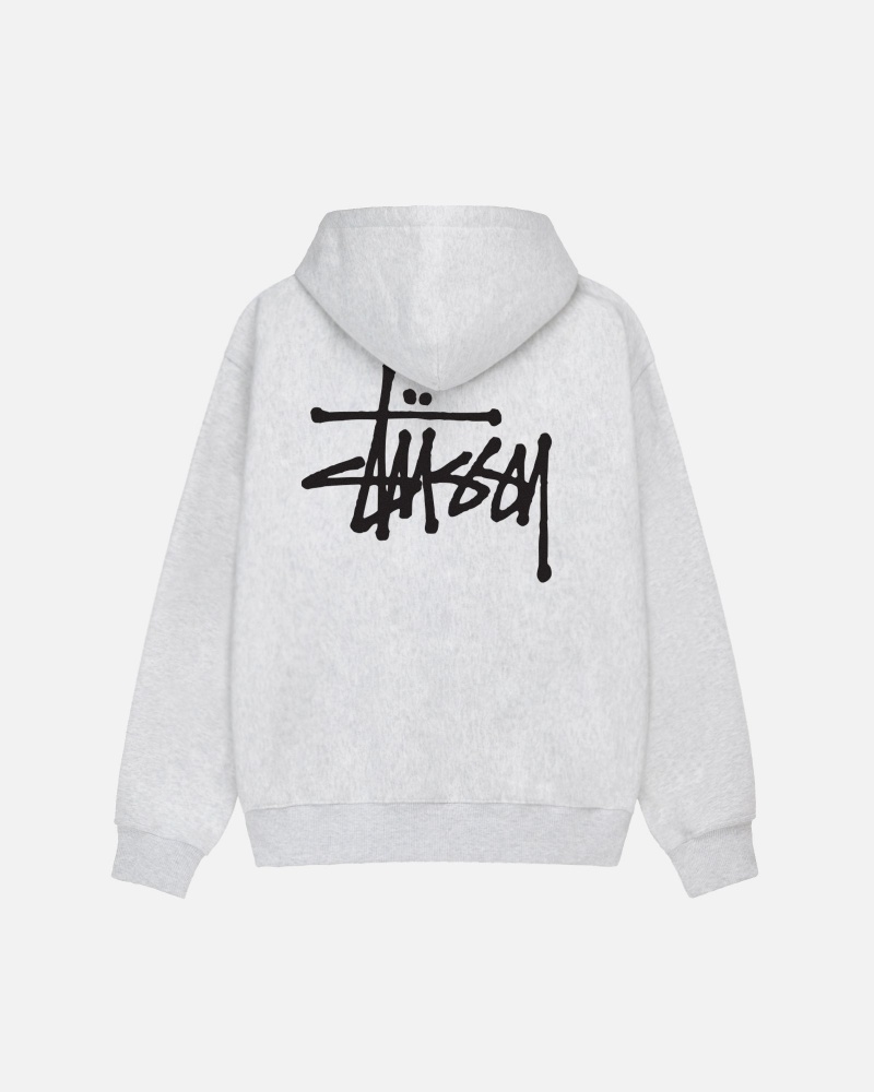 Ash Heather Stüssy Basic Stussy Zip Hoodie | HVNR-79635