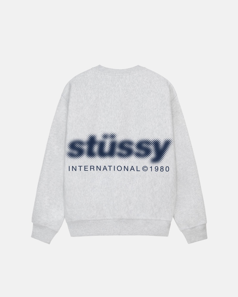 Ash Heather Stüssy Blur Crew | VQKY-83614