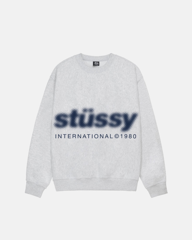 Ash Heather Stüssy Blur Crew | VQKY-83614