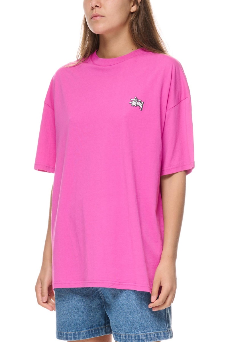 Berry Stüssy Offset Graffiti Relaxed Tee | KNQEFO-496