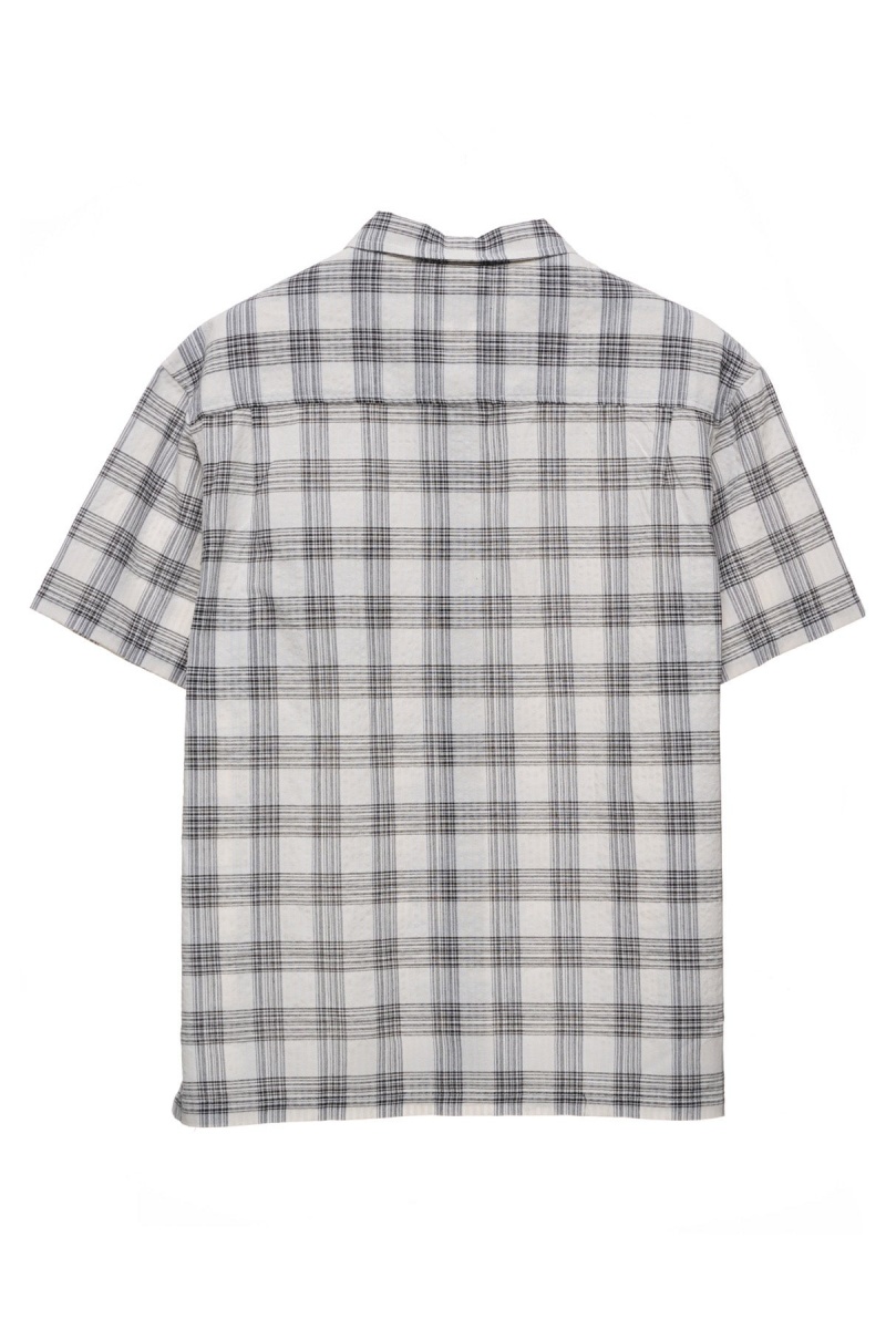 Black/White Stüssy Coop Check Ss Shirt | HURIAZ-650