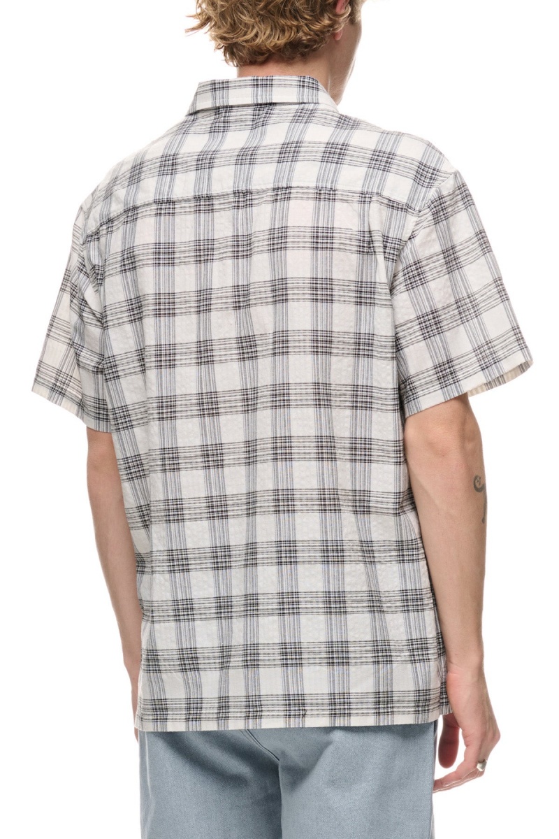 Black/White Stüssy Coop Check Ss Shirt | HURIAZ-650