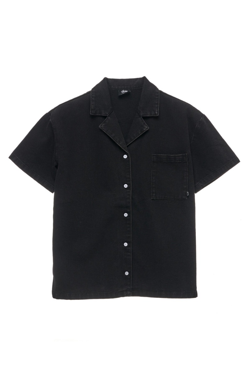 Black Denim Stüssy Denim Os Shirt | ZGCIYK-219