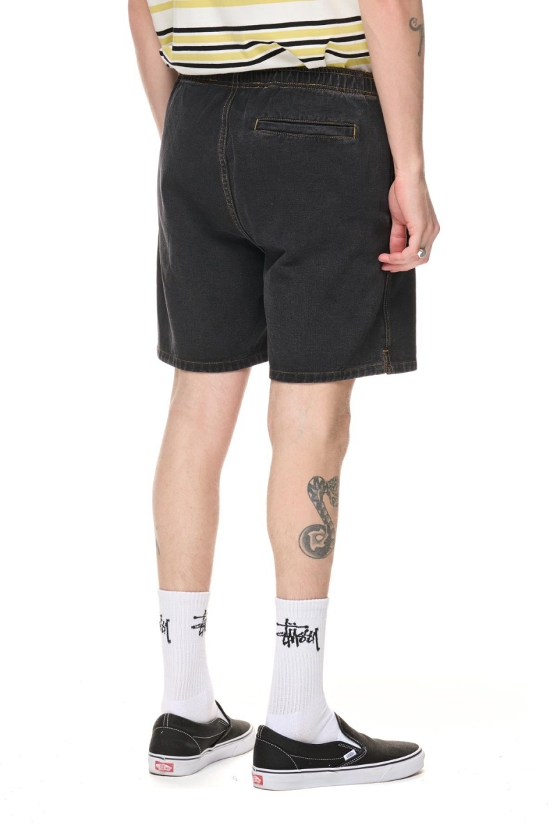 Black Denim Stüssy Workgear Denim Short | CXDFBA-790