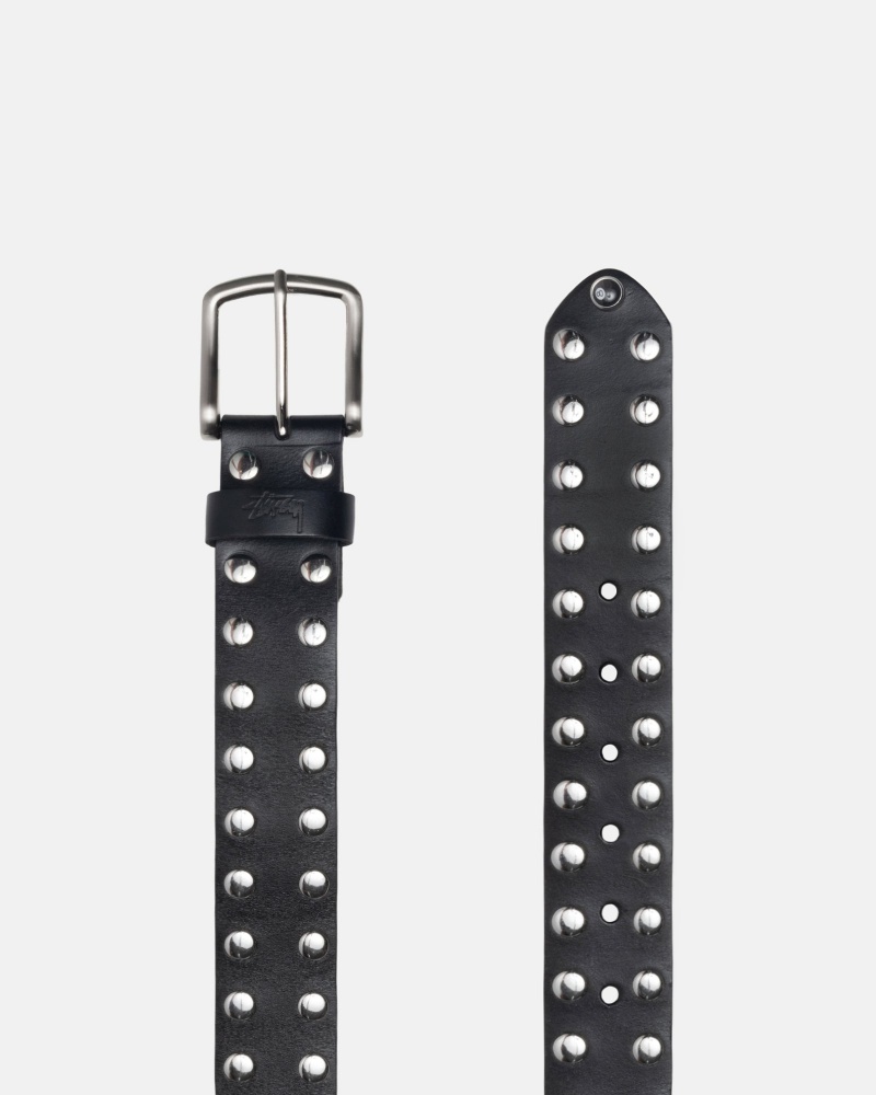 Black Stüssy 8 Ball Studded Belt | TXNL-79652