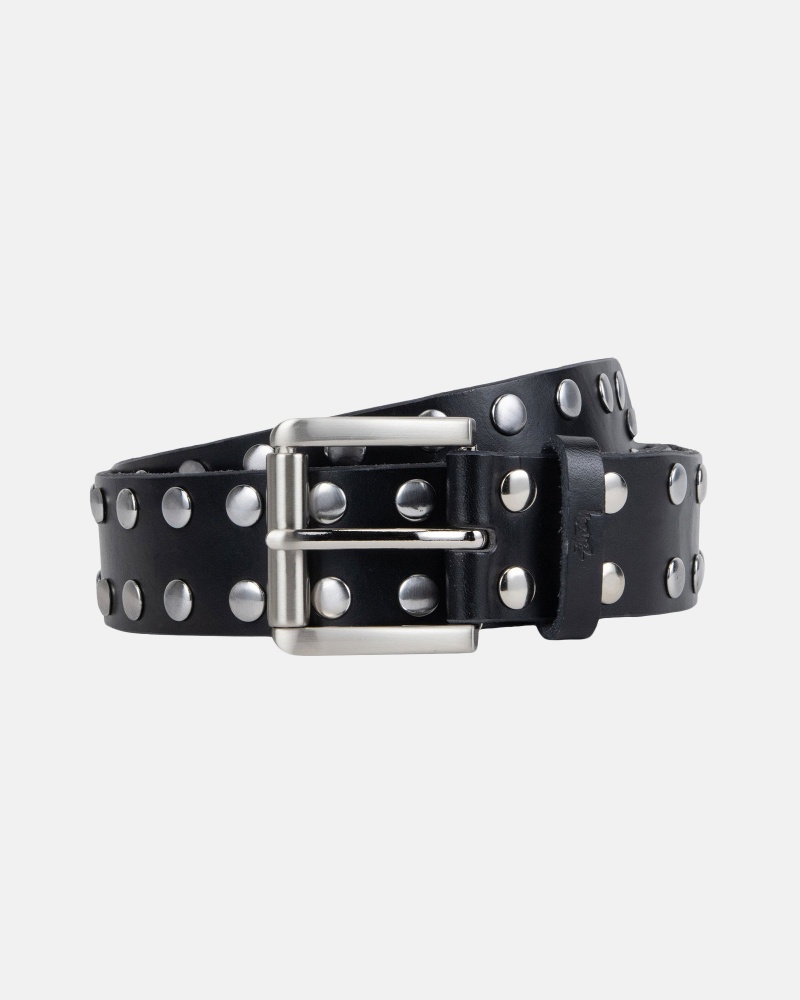 Black Stüssy 8 Ball Studded Belt | TXNL-79652