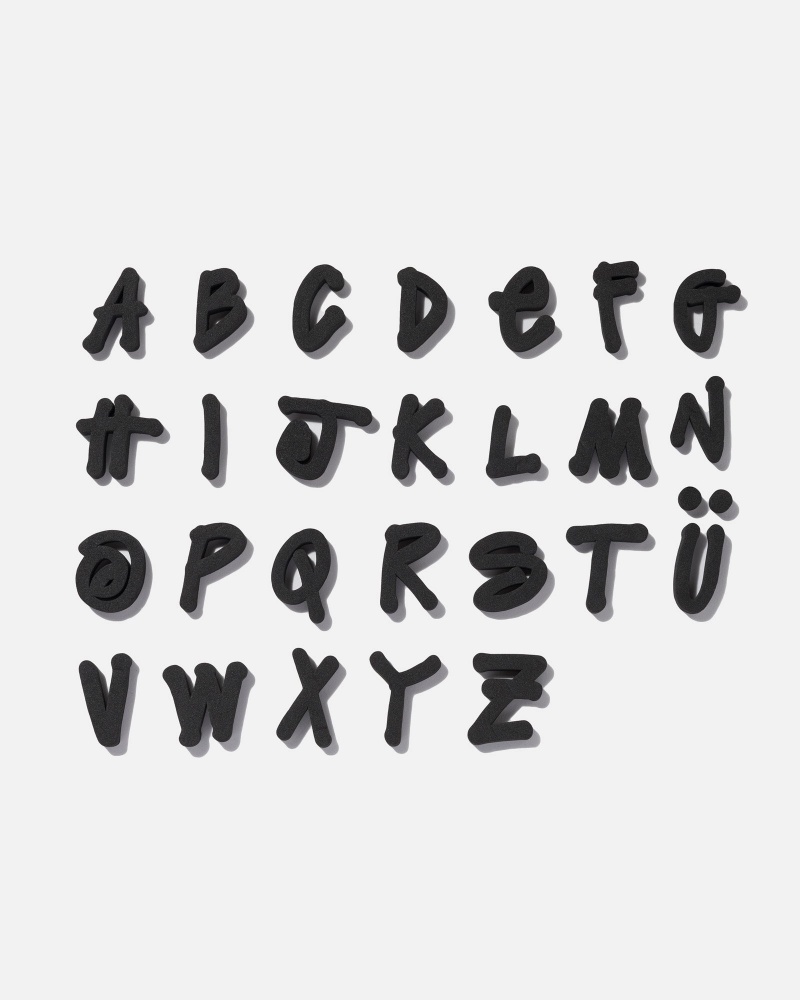 Black Stüssy Alphabet Soft Foam Magnets | HKSW-35684