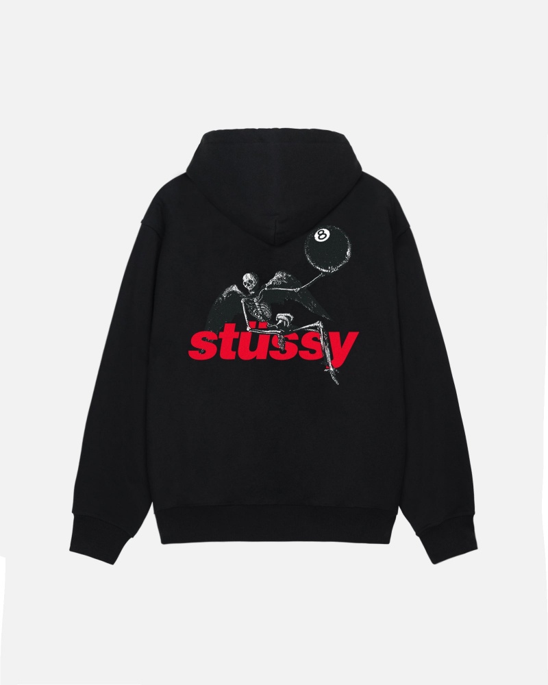 Black Stüssy Apocalypse Zip Hoodie | IFRN-09857