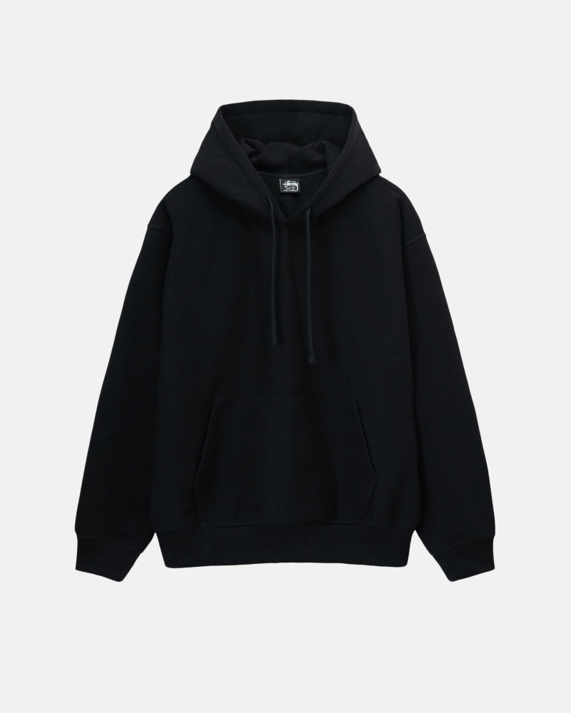 Black Stüssy Back Hoodie Applique Hoodie | UXPN1-3549