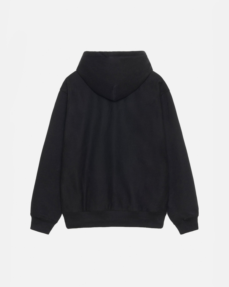 Black Stüssy Basic Applique Hoodie | IWYU8-6245