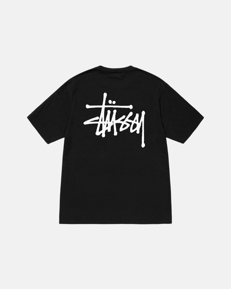 Black Stüssy Basic Stussy Tee Pigment Dyed | PFMA1-5249