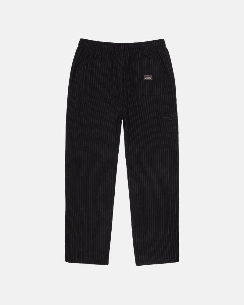 Black Stüssy Beach Pant Wool Stripe | SWBJ0-6482