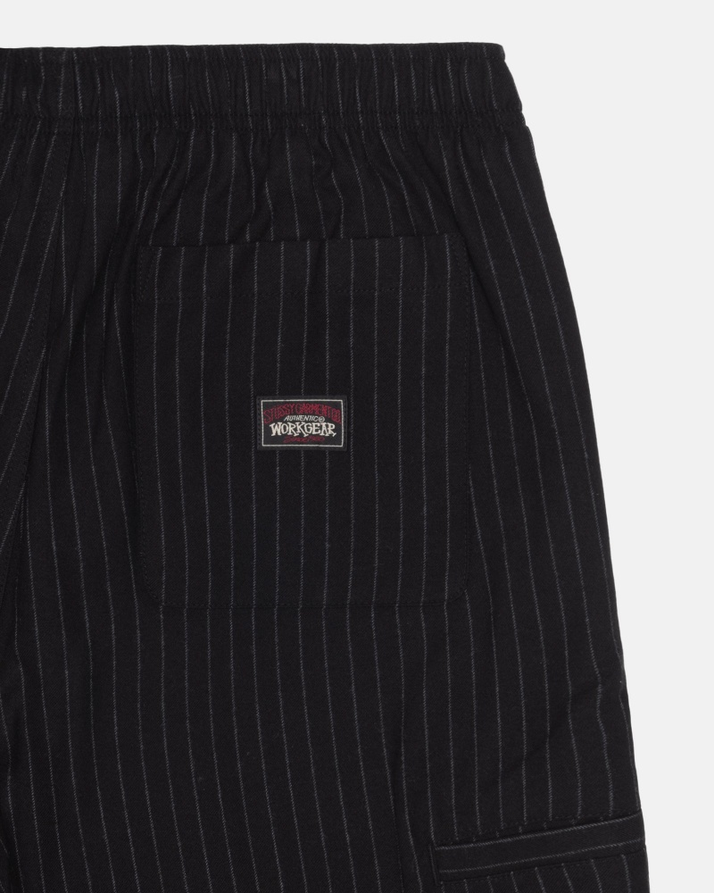 Black Stüssy Beach Pant Wool Stripe | SWBJ0-6482