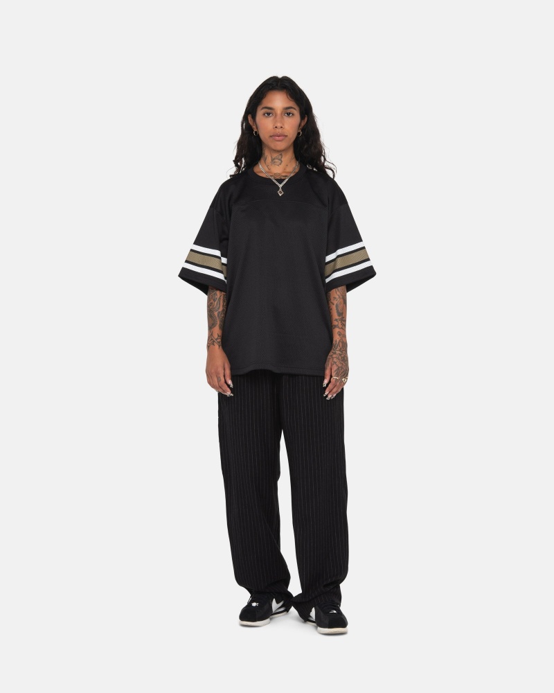 Black Stüssy Beach Pant Wool Stripe | SWBJ0-6482