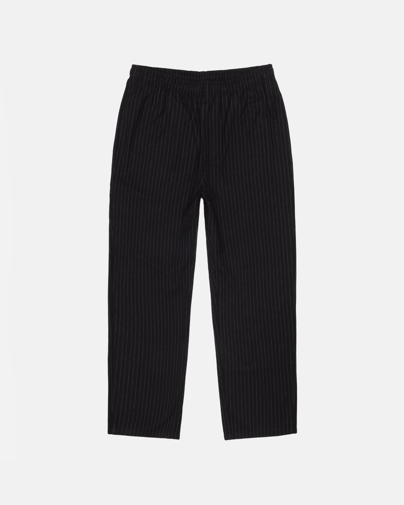 Black Stüssy Beach Pant Wool Stripe | SWBJ0-6482