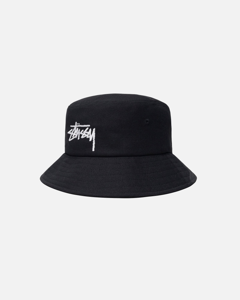 Black Stüssy Big Stock Bucket Hat | TMYX-09714