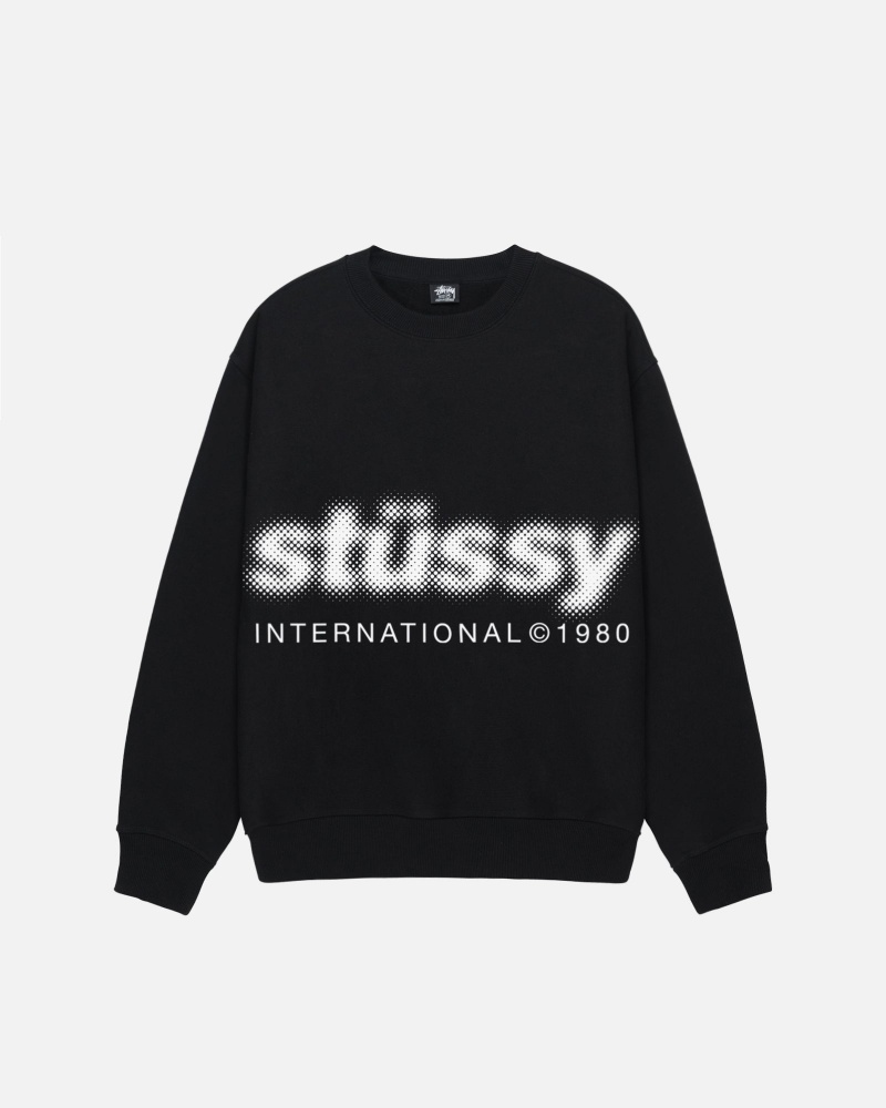 Black Stüssy Blur Crew | VJKN-61428