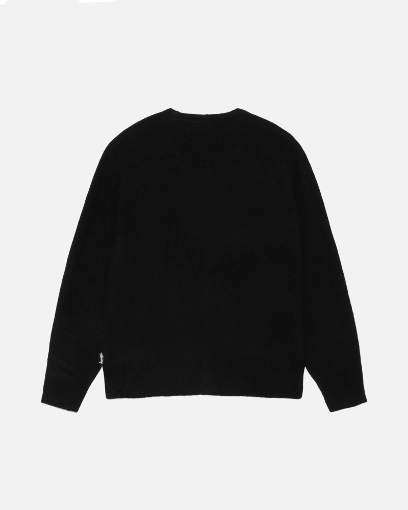 Black Stüssy Brushed Cardigan | LFEJ-51703