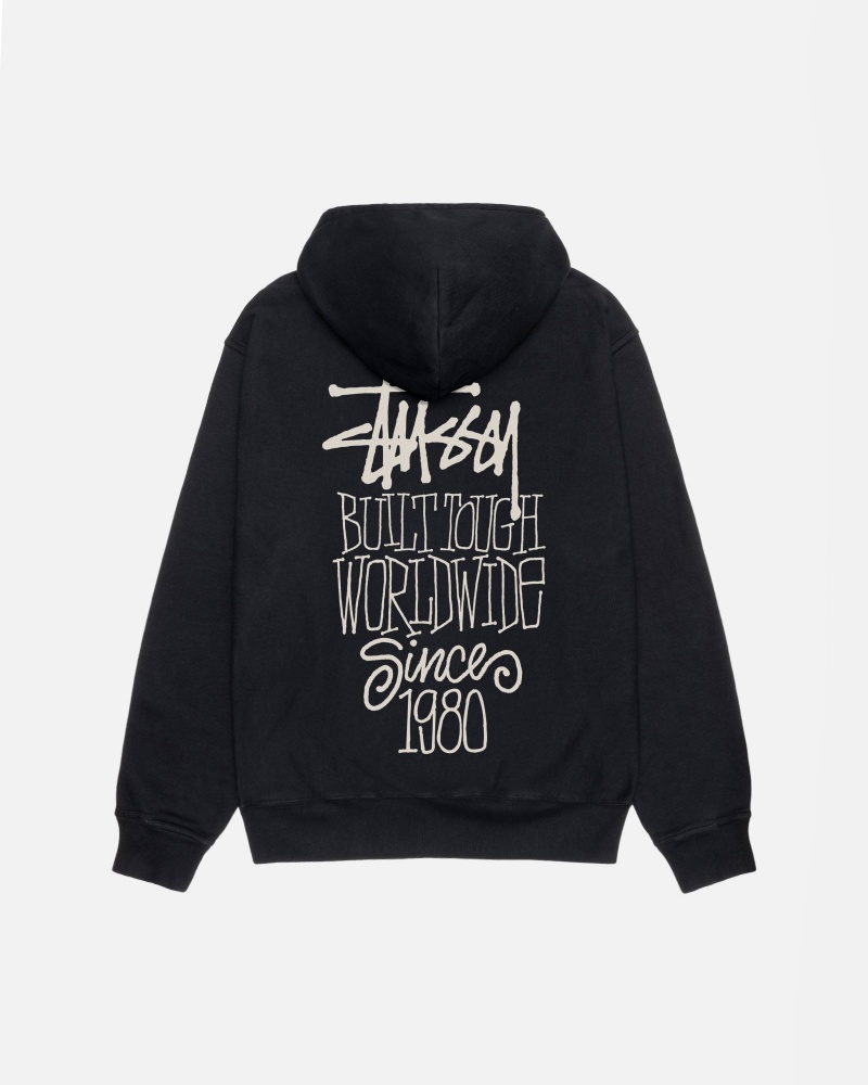 Black Stüssy Built Tough Hoodie Pigment Dyed | GUZS-20571