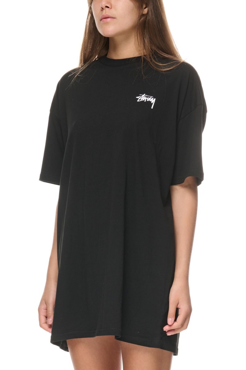 Black Stüssy Bulldog Tee Dress | HMXLTV-621