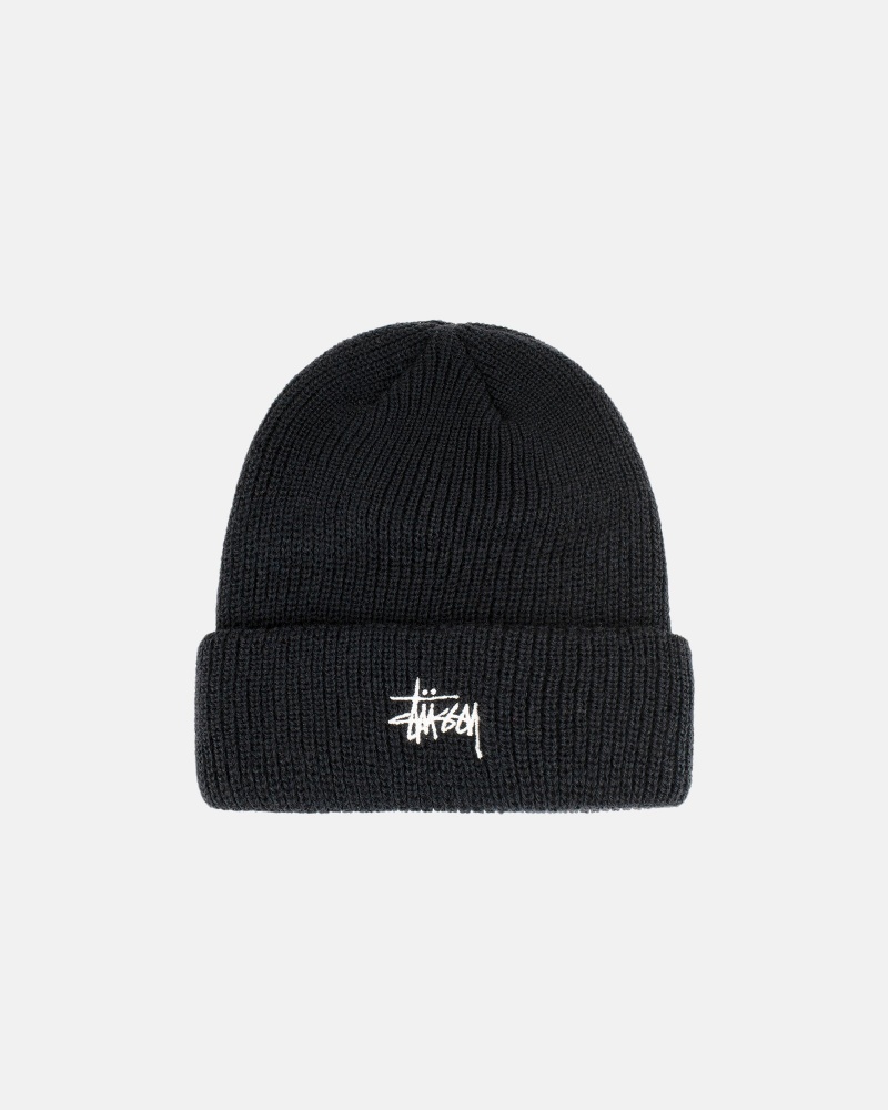 Black Stüssy Cuff Beanie Basic | CVGP-62591