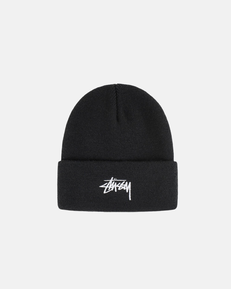 Black Stüssy Cuff Beanie Stock | ARUO2-8613