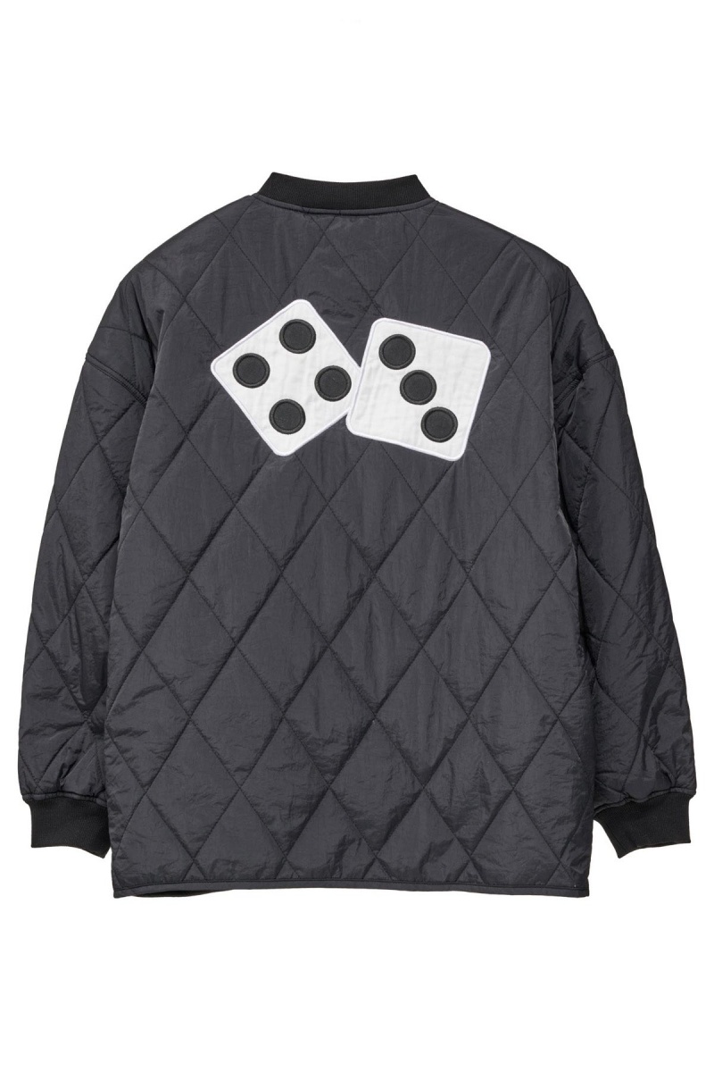 Black Stüssy Dice Quilted Jacket | VCHGRO-130