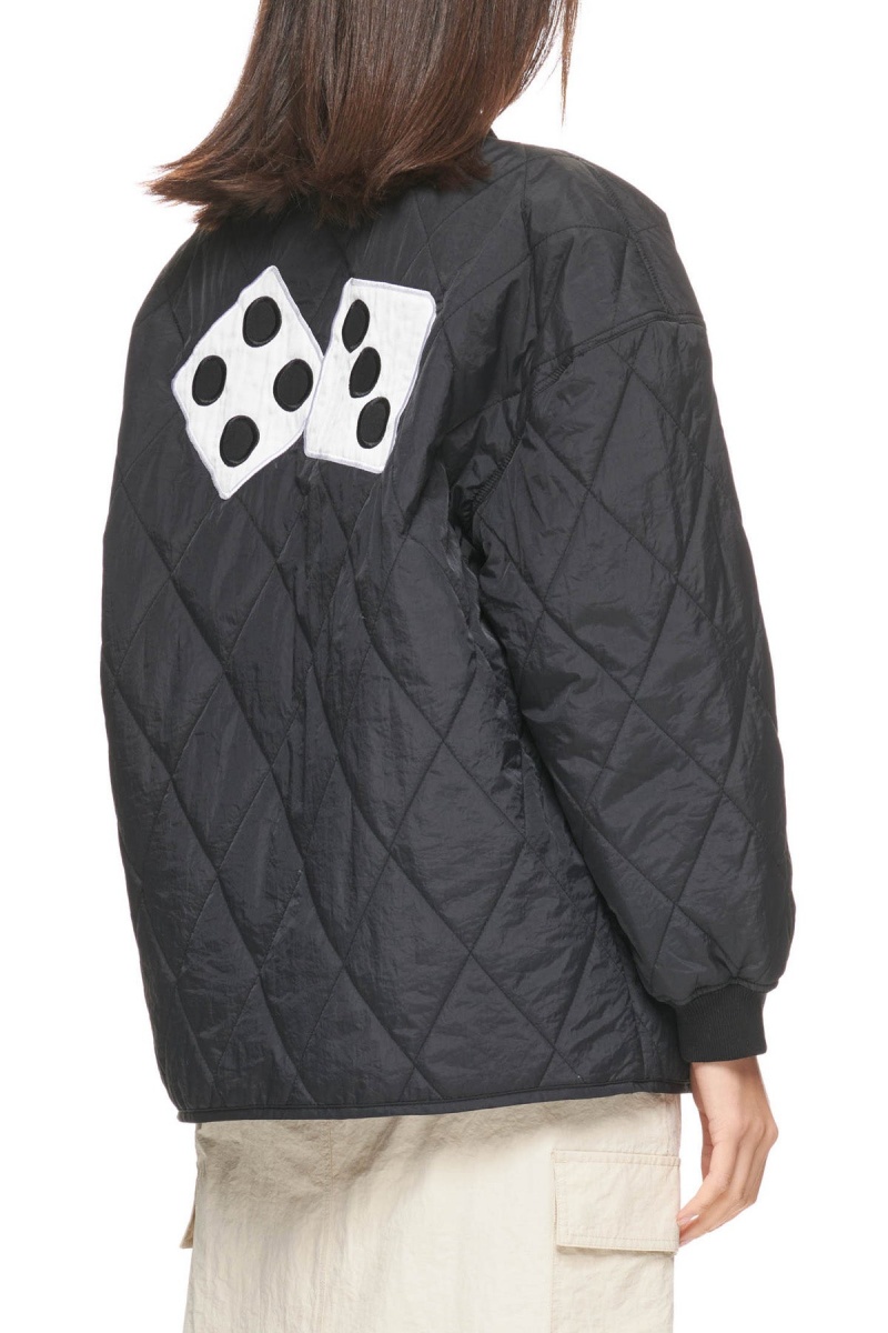 Black Stüssy Dice Quilted Jacket | VCHGRO-130