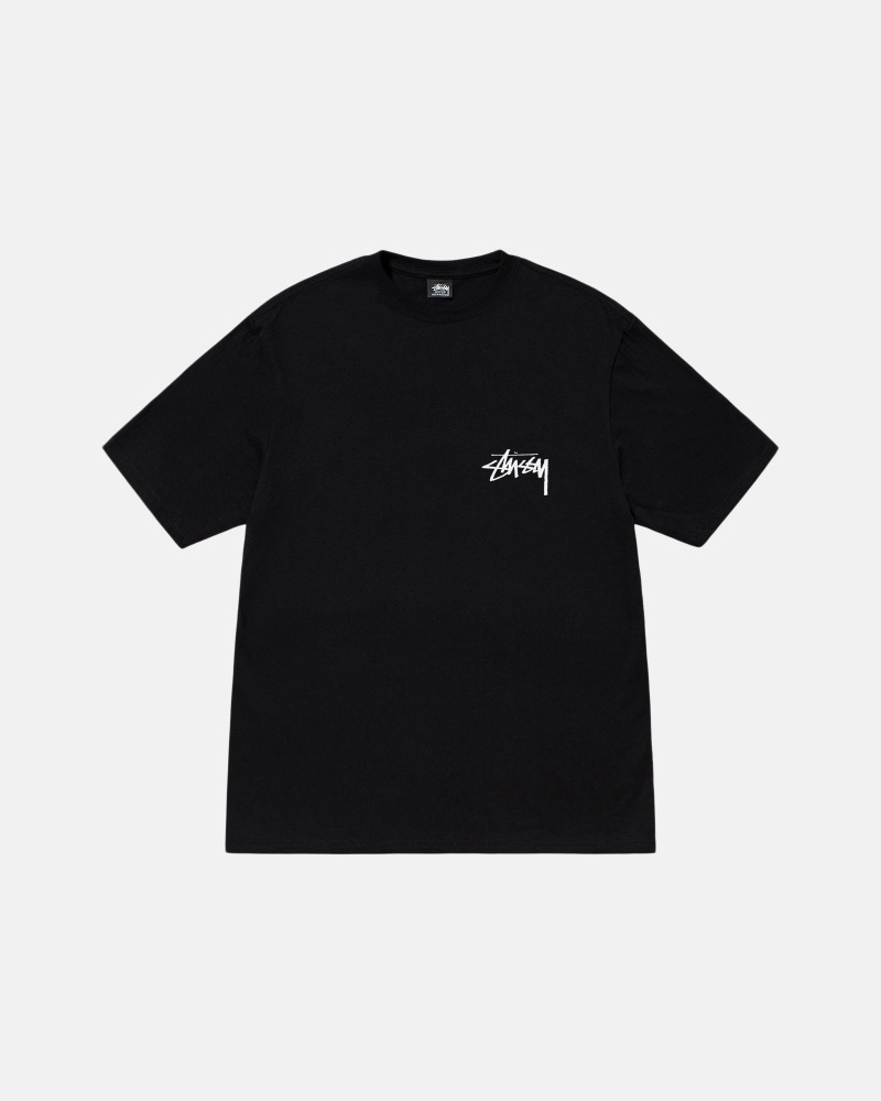 Black Stüssy Dog Collage Tee | JMRX-63152