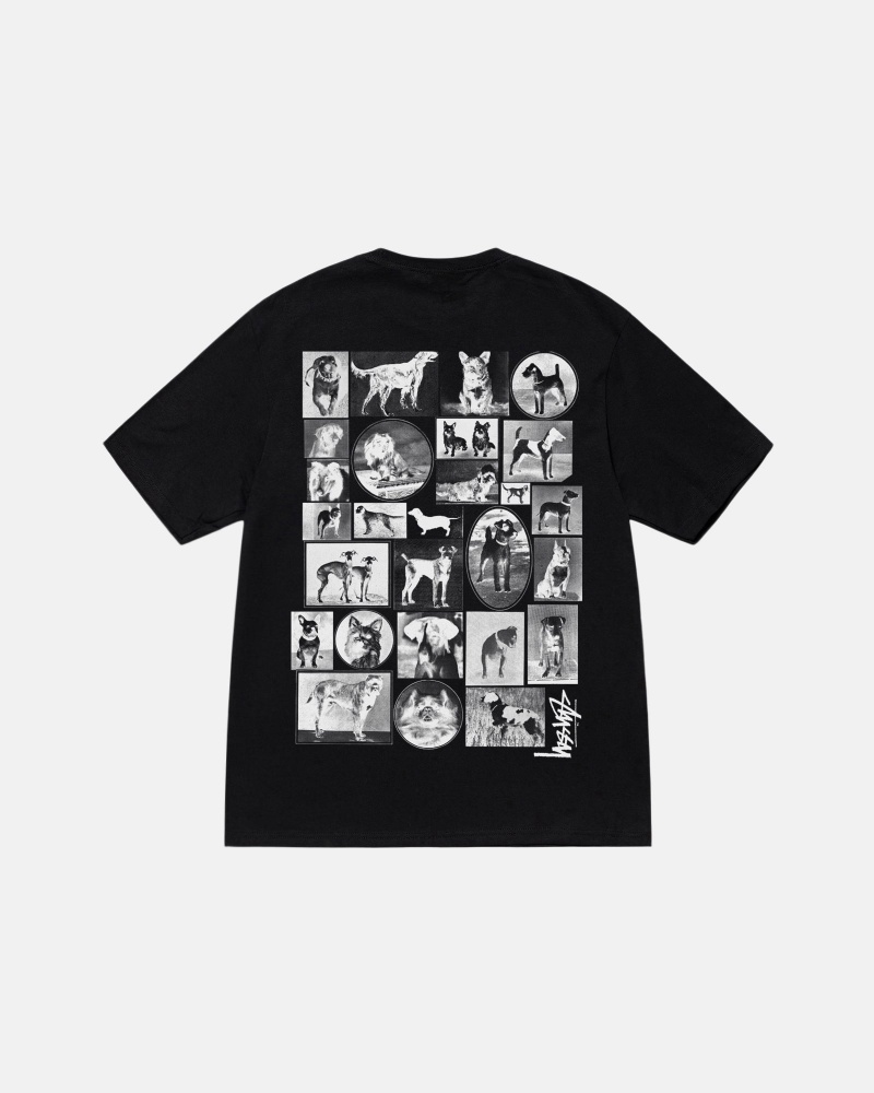 Black Stüssy Dog Collage Tee | JMRX-63152