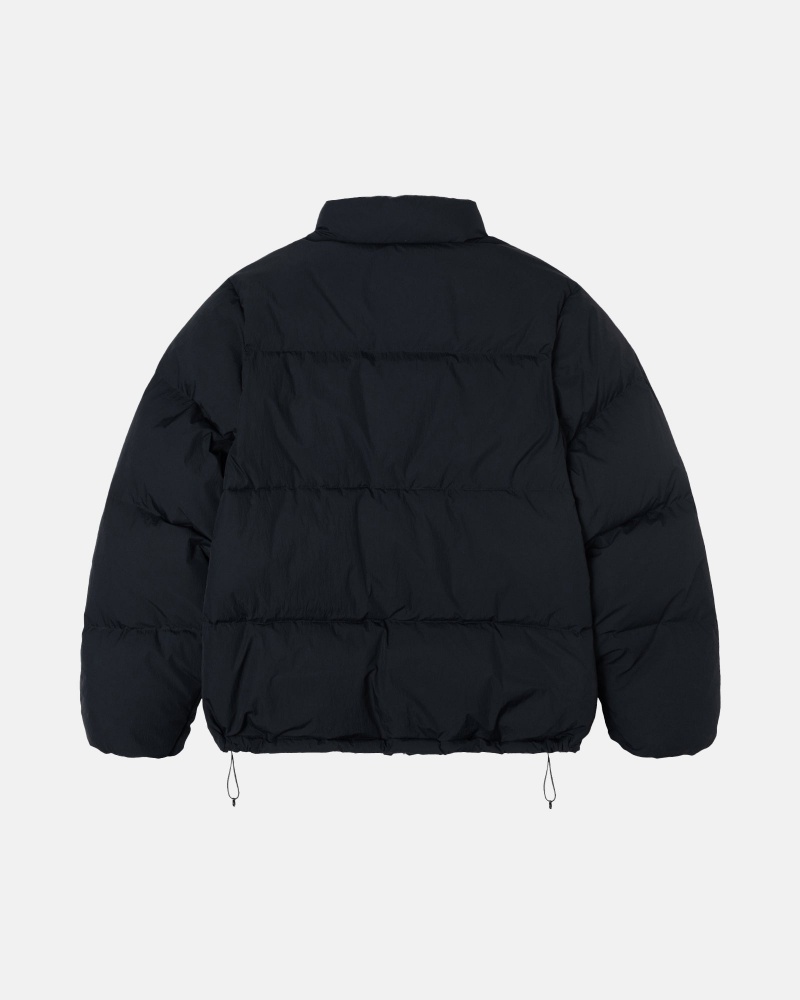 Black Stüssy Down Puffer Nylon | XWRU4-0619