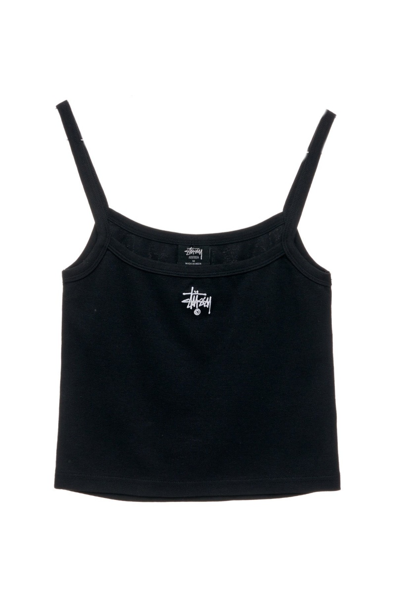 Black Stüssy Graffiti Rib Singlet | YALKGX-576