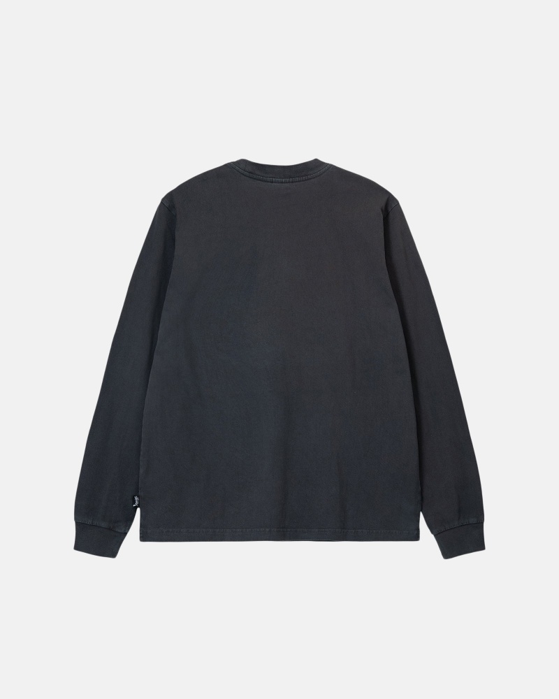 Black Stüssy Heavyweight Pigment Dyed Ls Crew | ABJP3-0574