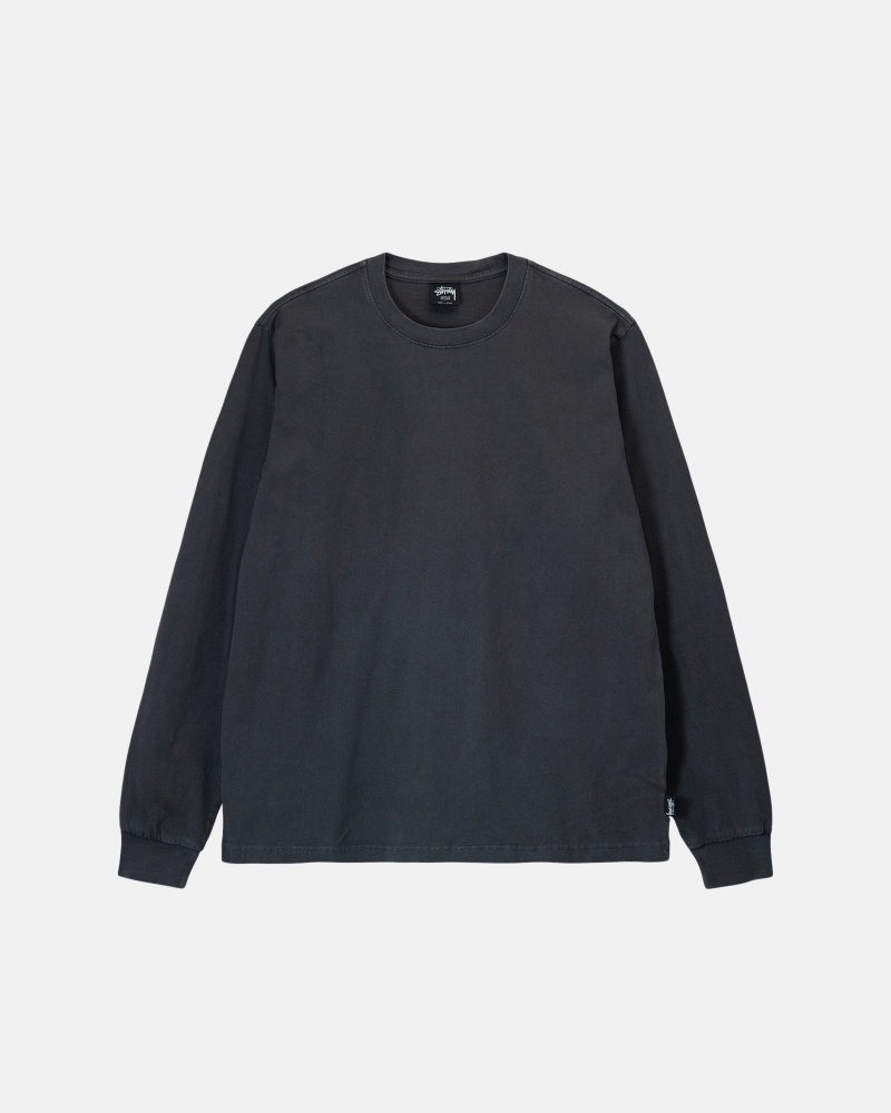 Black Stüssy Heavyweight Pigment Dyed Ls Crew | ABJP3-0574