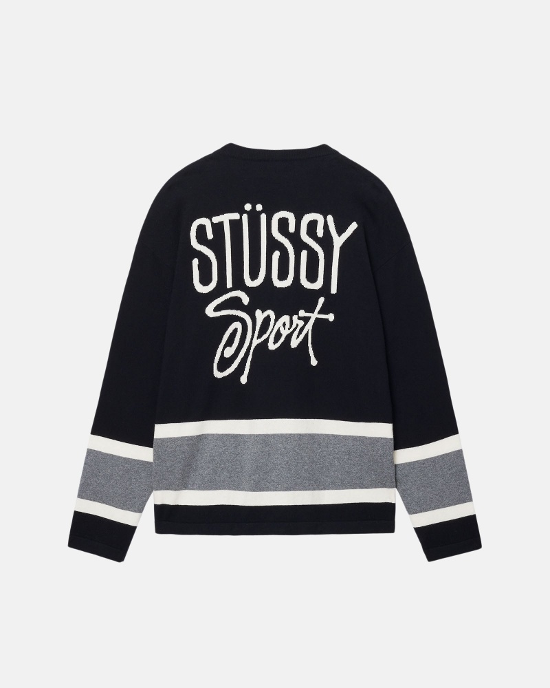 Black Stüssy Hockey Sweater | NKWS6-0781