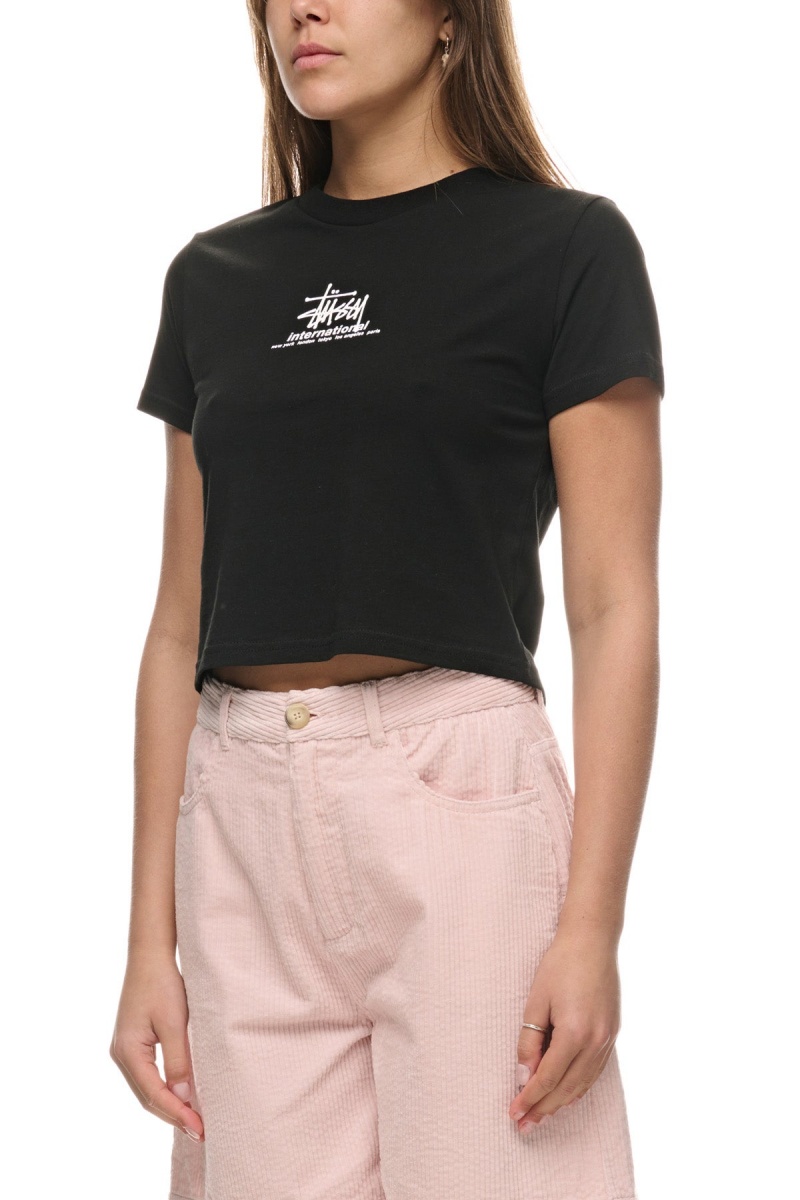 Black Stüssy International Slim Tee | QLCGEK-963