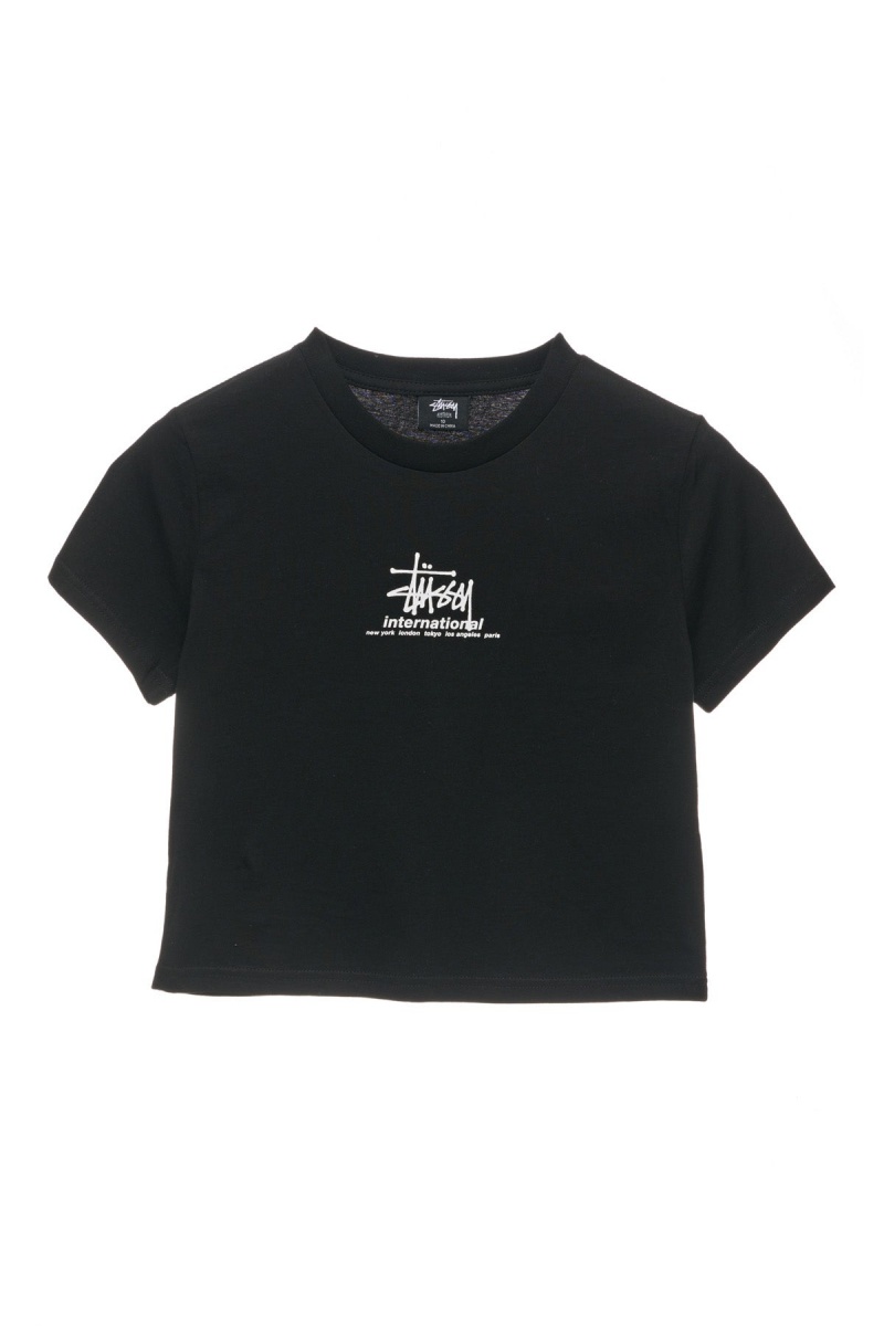 Black Stüssy International Slim Tee | QLCGEK-963